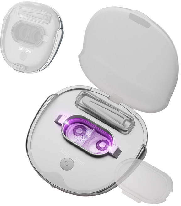 셀루미 분당 11만회 초음파 세척 UV-C 살균 렌즈 세척기 SEL-ULC560UV, 실버 화이트, 1개