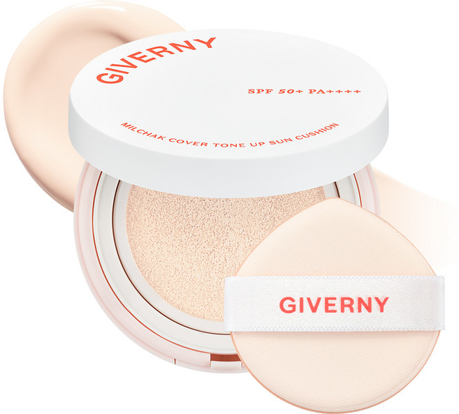 지베르니 밀착 커버 톤업 선쿠션 클리어베이지 SPF50+ PA++++, 12g, 1개