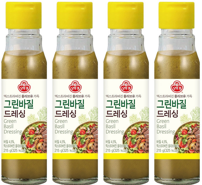 오뚜기 그린바질 드레싱, 215g, 4개