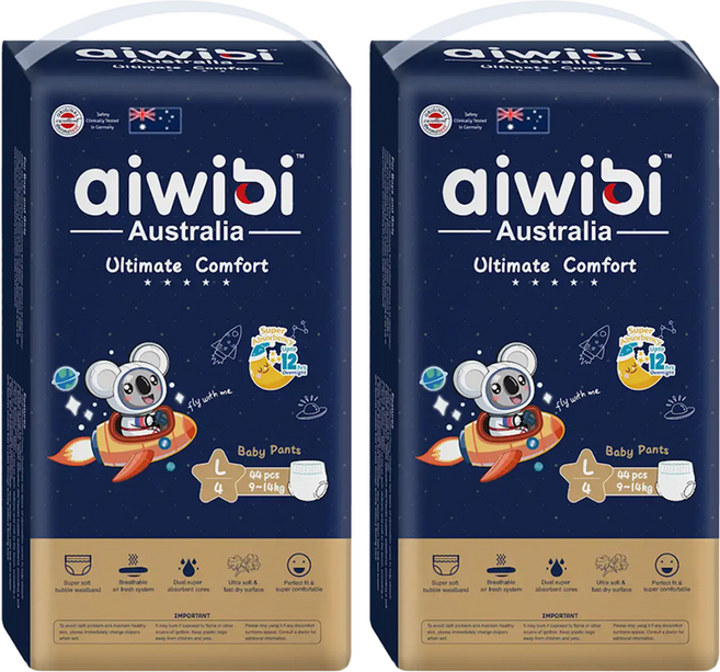 aiwibi 愛薇彼 夜用甄柔瞬吸 褲型尿布, L, 88片