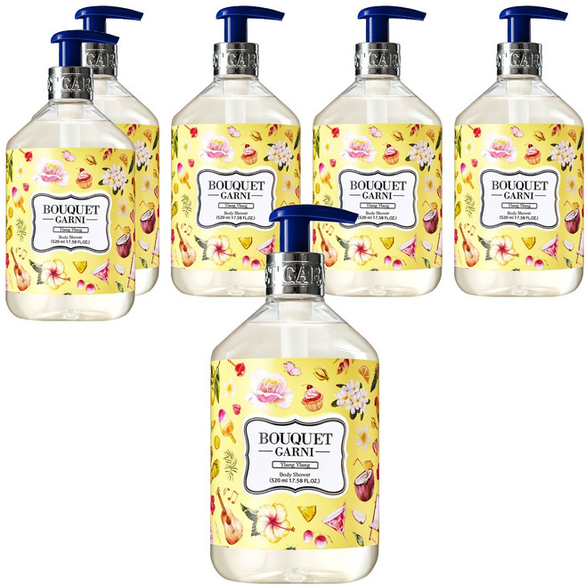 부케가르니 바디워시 일랑일랑향, 520ml, 6개