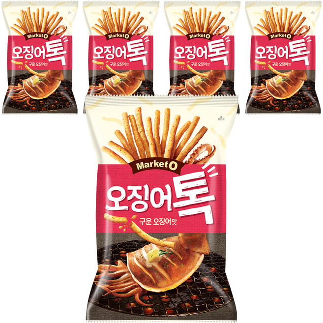 Market O Market O香烤魷魚薯條餅乾, 136g, 5包