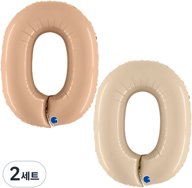 GRABO 숫자 0 은박풍선 대 2종 세트, 크림, 라떼, 2세트