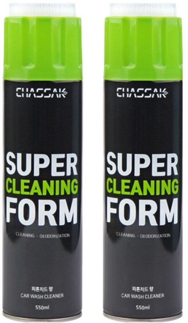 차싹 슈퍼 클리닝폼 실내세차 세정제, 550ml, 2개