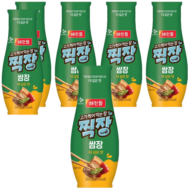 해찬들 찍장 쌈장 튜브형, 300g, 6개