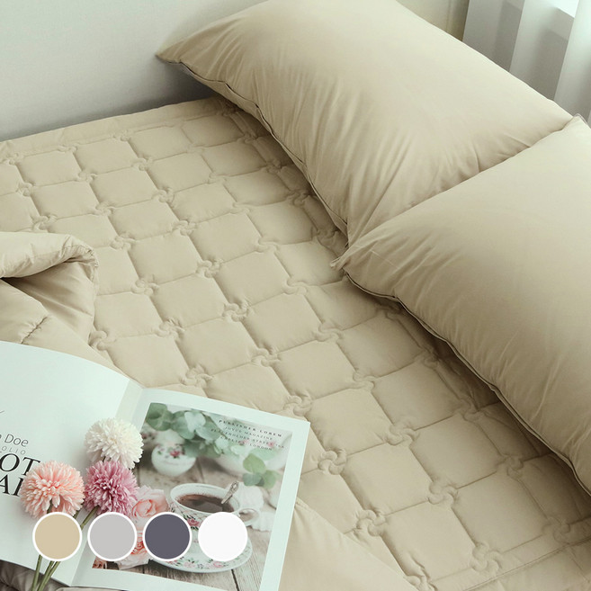 아토앤알로 쉐이프 항균 알러지케어 침대패드, 오트밀