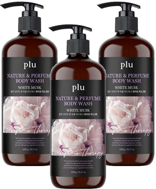 플루 네이처 앤 퍼퓸 바디워시 화이트머스크향, 1kg, 3개