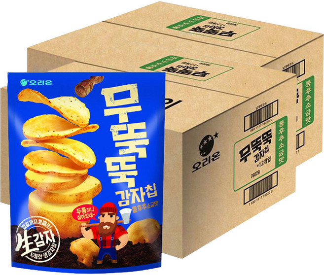 무뚝뚝감자칩 통후추 소금맛 과자, 60g, 24개