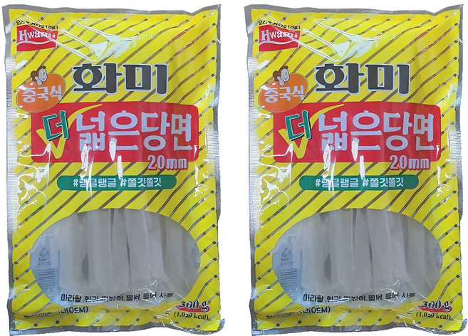 화미 중국식 더 넓은 당면 20mm, 300g, 2개