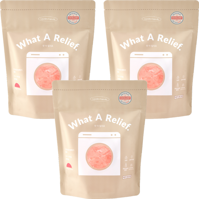 왓아릴리프 올인원 고농축 캡슐 세탁 세제 진저플라워, 3개, 30개입