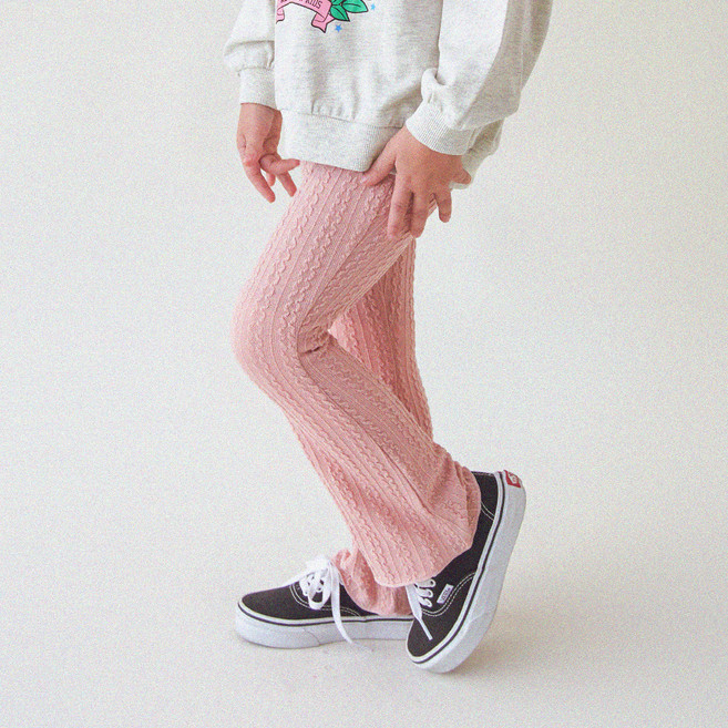 월튼키즈 여아용 위클리꽈배기 부츠컷 레깅스