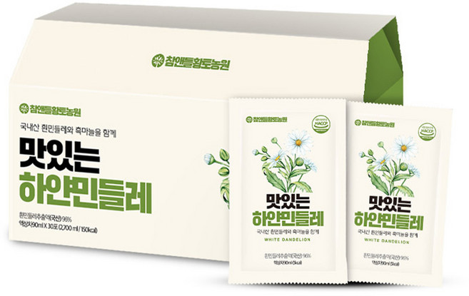 참앤들황토농원 맛있는 하얀 민들레, 90ml, 30개