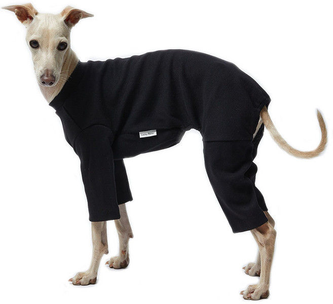 럭키페터 강아지 스탠다드 아이쥐옷 올인원 파자마, 블랙, 1개