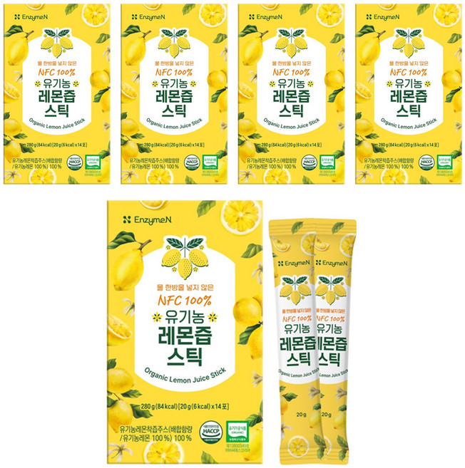 엔자임엔 NFC 100% 유기농 레몬즙 스틱 14포, 20g, 70개