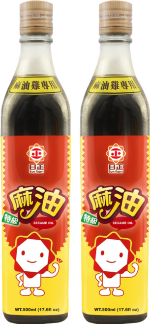 日正食品 特級麻油 麻油雞專用 500ml 台灣製造, 2瓶