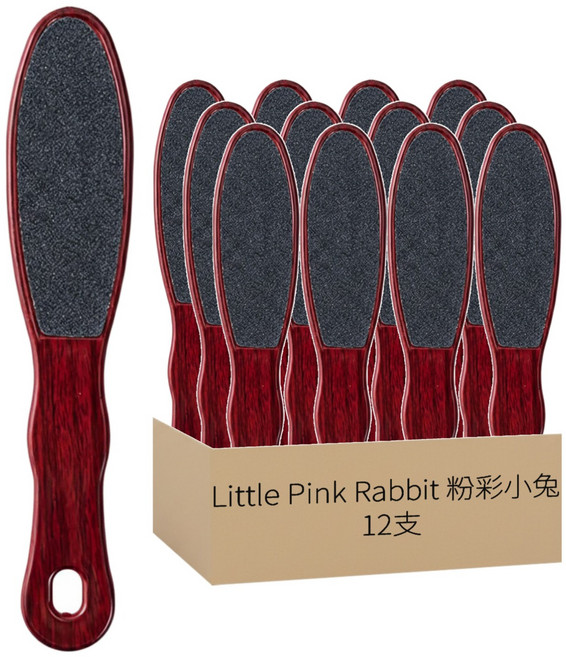 Little Pink Rabbit 粉彩小兔 木紋磨腳器-小, 12支, 1包