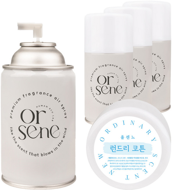 올센느 런드리 코튼 방향제 리필, 250ml, 4개