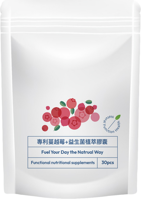 專利蔓越莓 + 益生菌植萃膠囊 400mg, 1個, 30顆