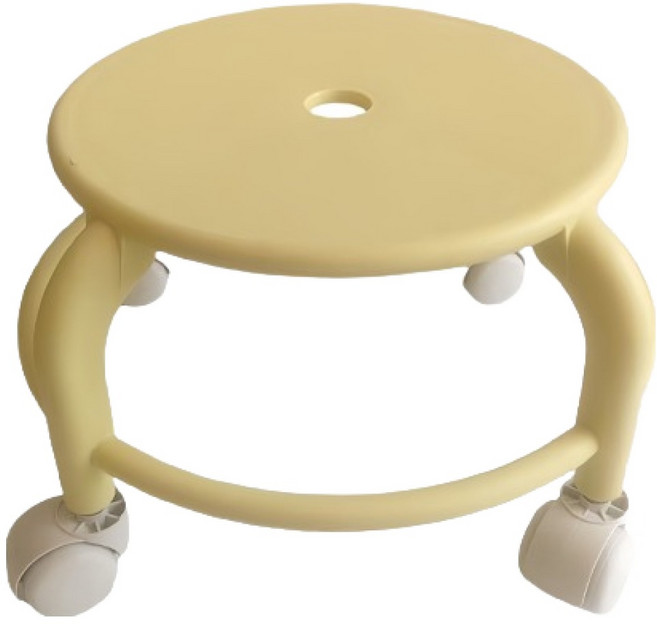 인아름 부드러운 앉은뱅이 바퀴 의자, 노란색 바퀴, 1개