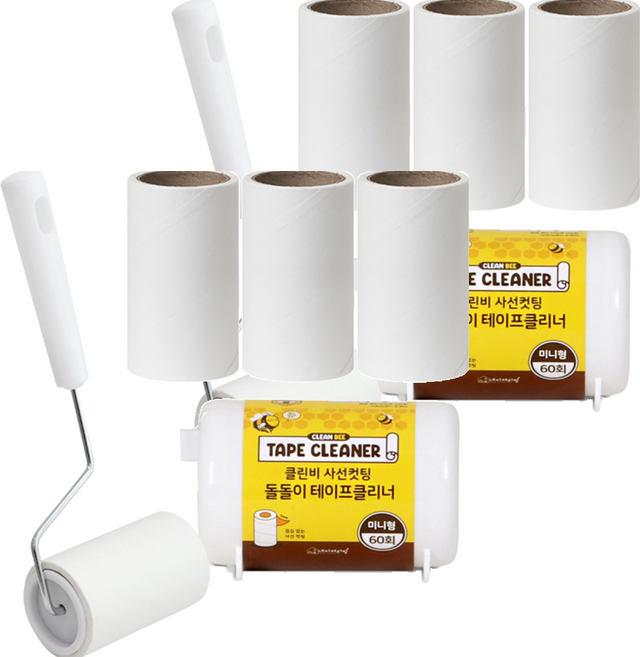 네이쳐리빙 클린비 사선컷팅 돌돌이 테이프 클리너 본품 + 리필 4p, 2세트