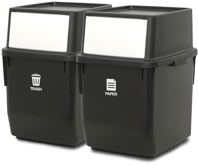 라이피스트 컬러빈 분리수거함 2p, 블랙