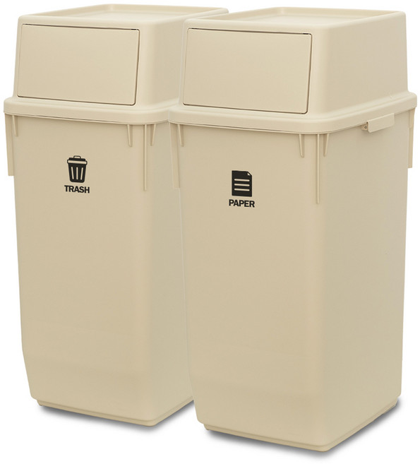 라이피스트 컬러빈 분리수거함 2p, 베이지
