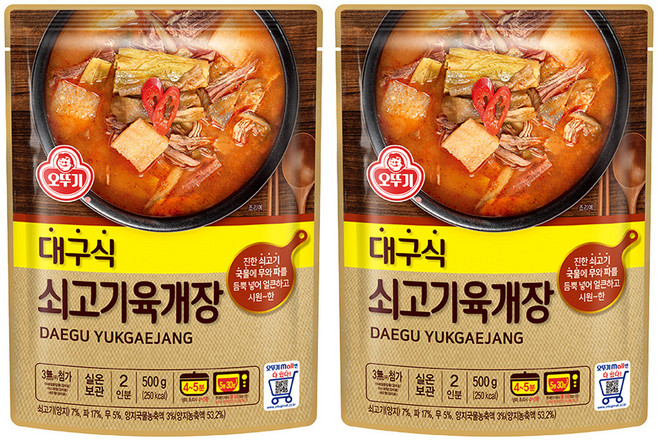 오뚜기 대구식 쇠고기육개장, 500g, 2개