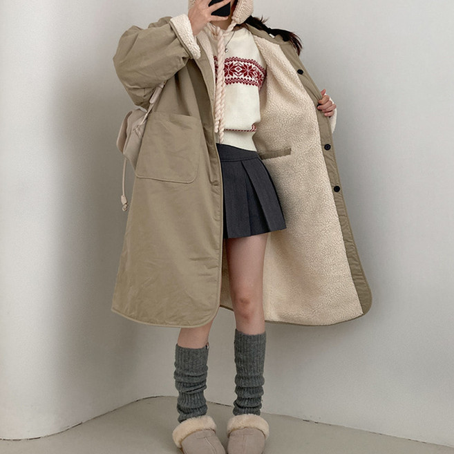 Paperments 女性Fabrea冬季雙面軍裝外套 11286