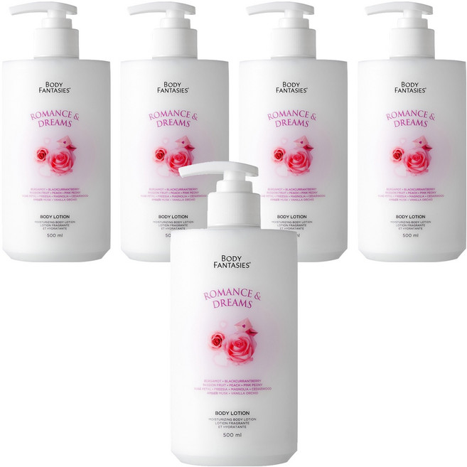 BODY FANTASIES 身體幻想 身體乳液 羅曼史與夢想, 5個, 500ml