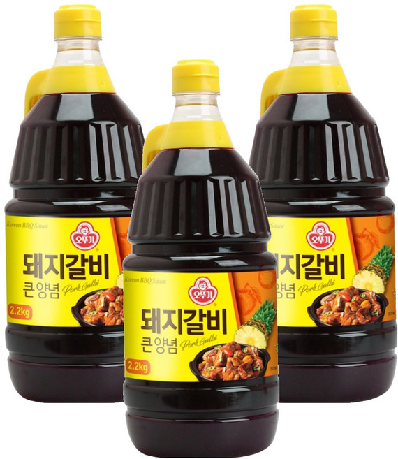 오뚜기 돼지갈비 큰 양념, 2.2kg, 3개