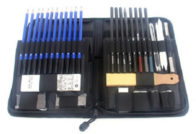 뽐스뽐스 미술 드로잉 연필 40종 세트 중형, 1세트