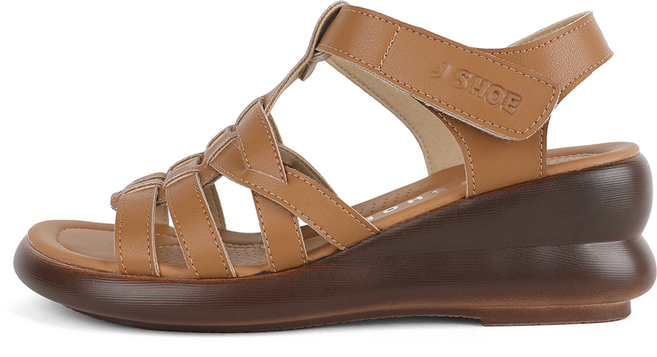 제이슈 여성용 소가죽 넥스 통굽 글래디에이터 샌들 6cm