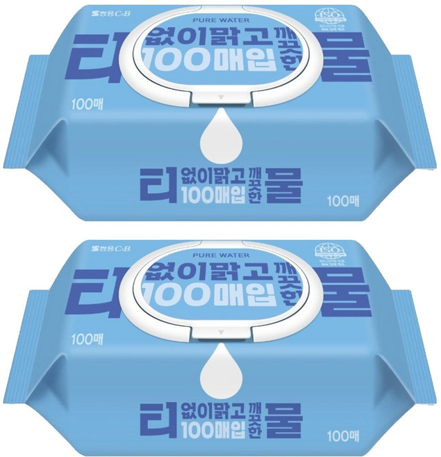 코디 티없이 맑고 깨끗한 물티슈 캡형, 35g, 2세트