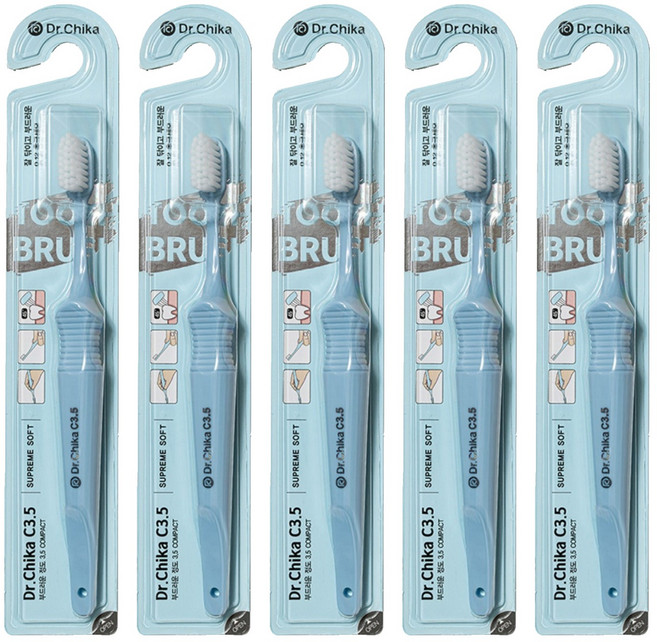 닥터치카 작은헤드 펜그립 칫솔 C3.5 랜덤발송, 5개, 1개입