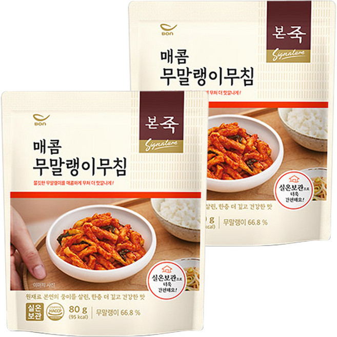 본죽 매콤 무말랭이 무침, 2개, 80g