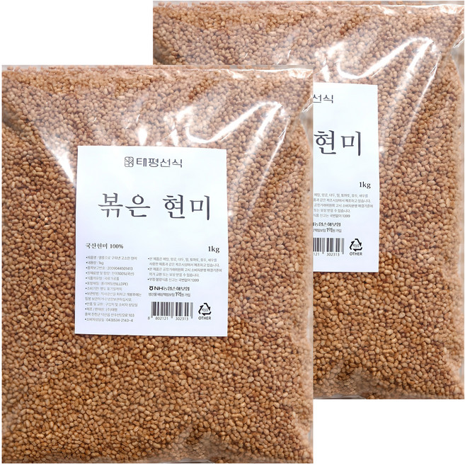 태평선식 대용량 볶은현미, 1kg, 2개