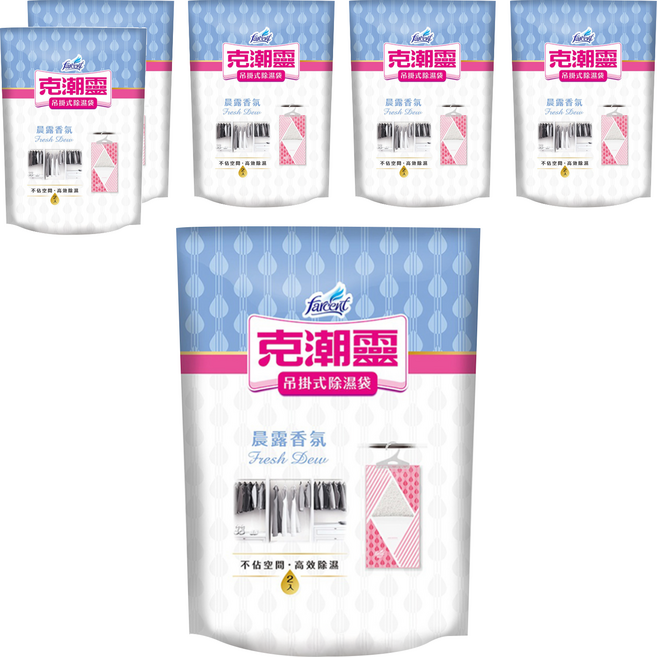 farcent 花仙子 克潮靈 吊掛除濕袋 晨露香氛 2入, 6包