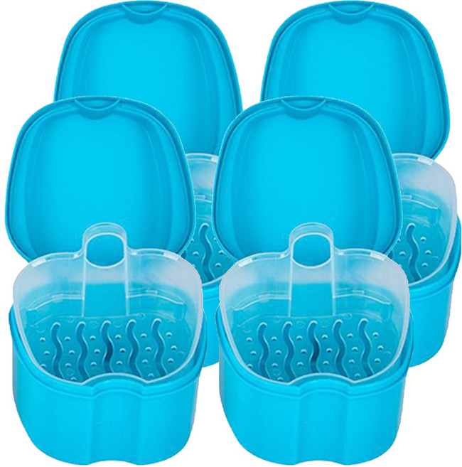 틀니보관함 청녹색 대, 1개입, 4개