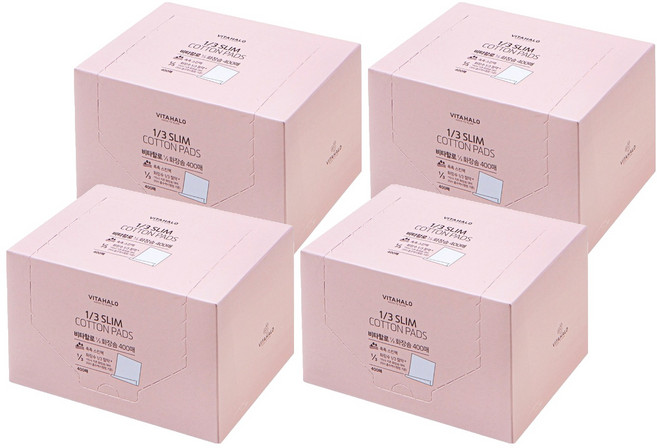 VITAHALO 1/3超薄化妝棉, 400片, 4盒