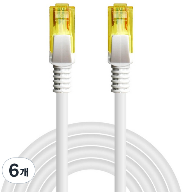 넥스트유 케스오 UTP CAT 6 기가 랜케이블, 7m, 6개, 화이트