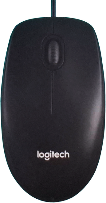 logitech 羅技 有線滑鼠, M100r, 黑色