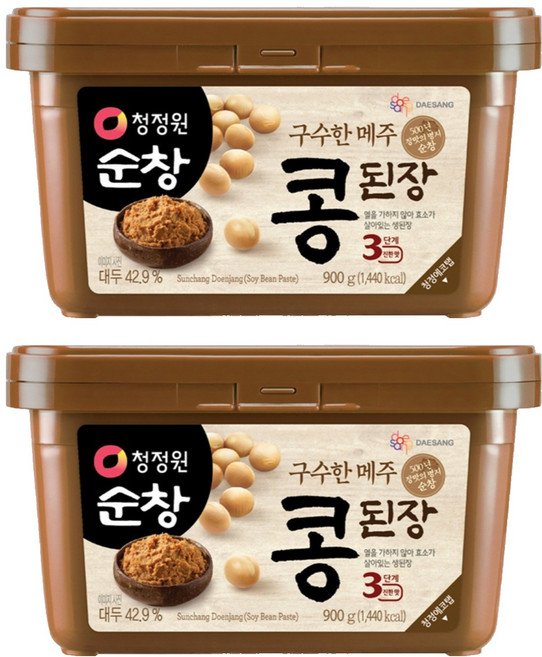 청정원 구수한 메주 콩된장, 900g, 2개