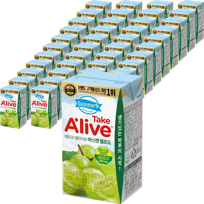 덴마크 테이크 얼라이브 머스캣 청포도 주스, 120ml, 120개