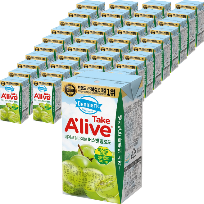 덴마크 테이크 얼라이브 머스캣 청포도 주스, 120ml, 96개