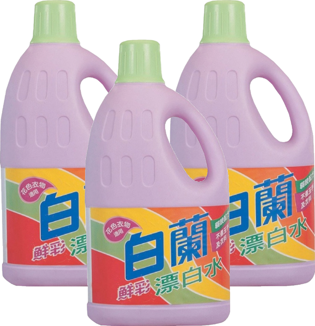 白蘭 鮮彩漂白水 家庭號, 2L, 3瓶