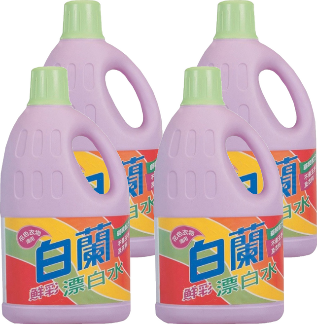 白蘭 鮮彩漂白水 家庭號, 2L, 4瓶