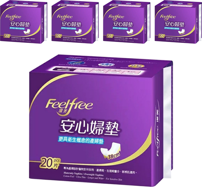 潔美 產婦墊 加大吸收, 38cm, 20片, 5包