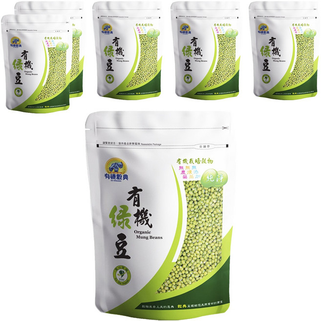 有機穀典 有機綠豆, 500g, 6包
