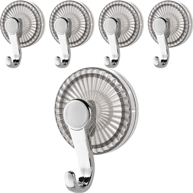 咪咪購物 吸盤掛勾, 冰川紋透灰, 5個