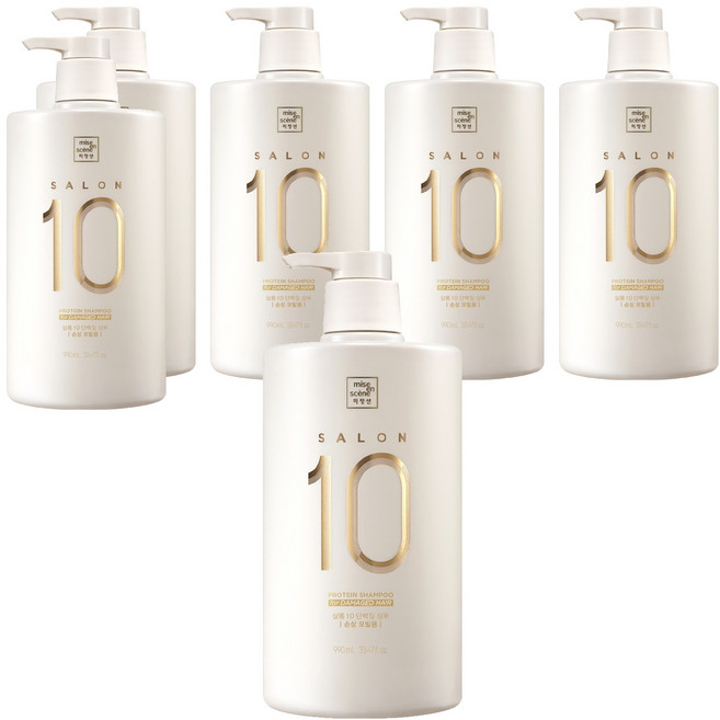 미쟝센 살롱 10 단백질 샴푸 손상 모발용, 990ml, 6개
